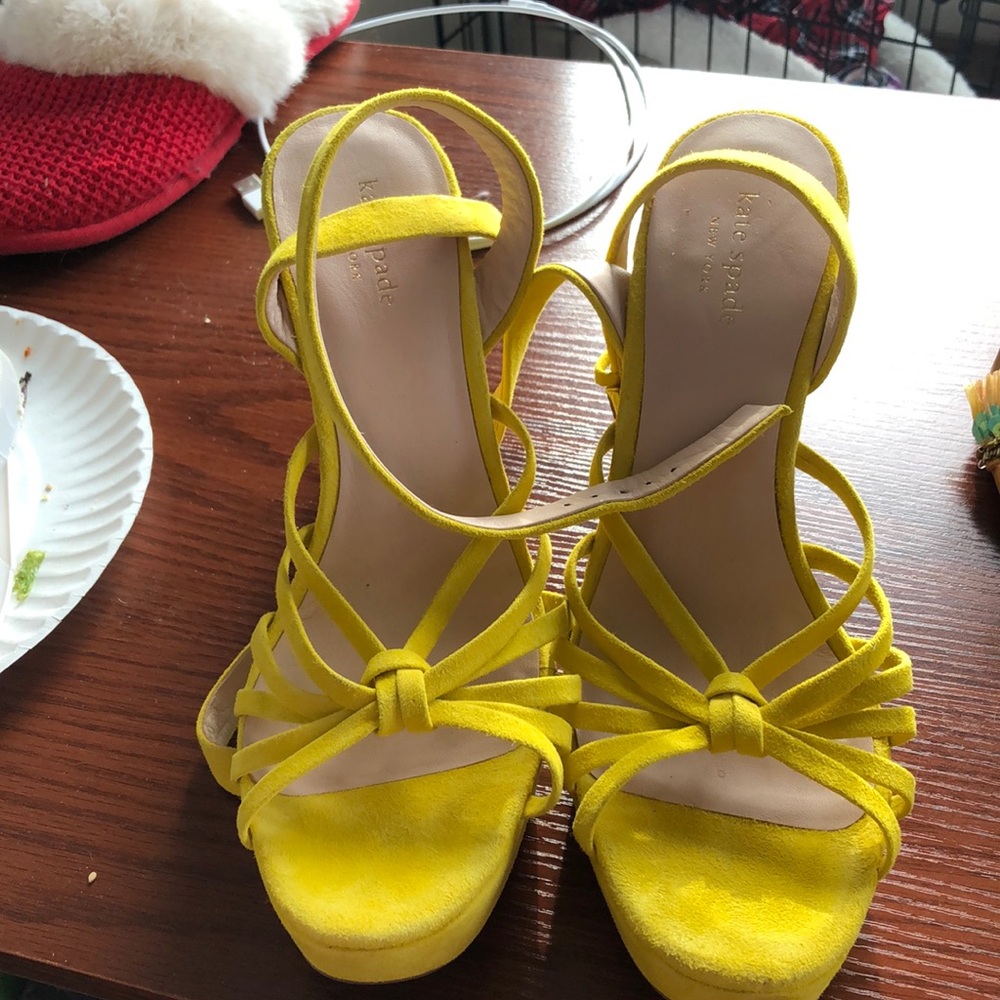 Yellow kate spade platform heels